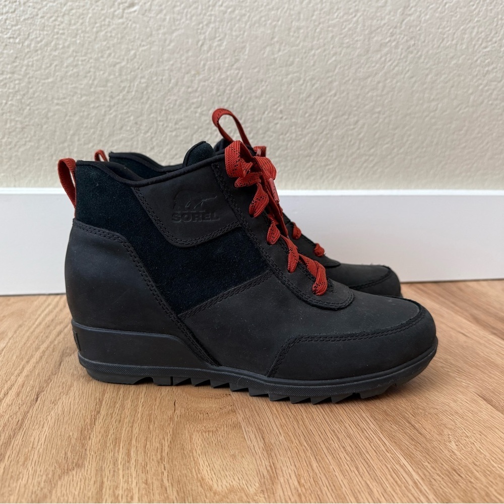 Sorel Waterproof Evie Sport Lace Bootie Boots Black Women’s Size 8.5